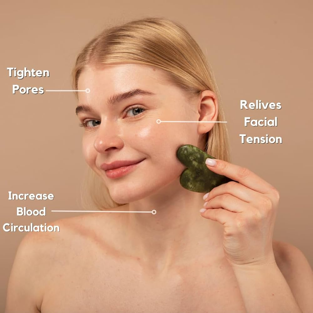 Natural Jade Roller Gua Sha Set