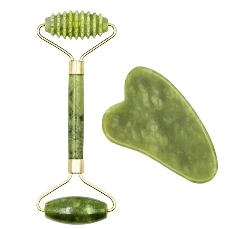 Natural Jade Roller Gua Sha Set