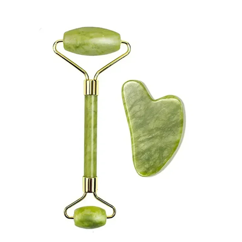 Natural Jade Roller Gua Sha Set
