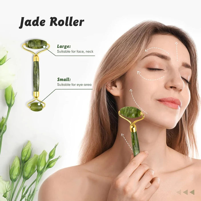 Natural Jade Roller Gua Sha Set
